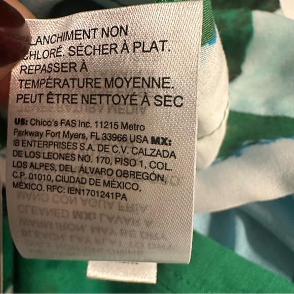 Chico's  Kaftan Poncho Size S/M Small Medium Pullover Tie Dye Green V neck BOHO# - Picture 6 of 8